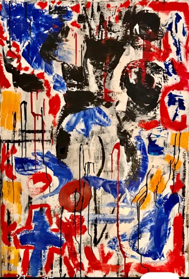 Painting titled "Abstrait" by Pierre-Toussaint Bonelli, Original Artwork, Acrylic