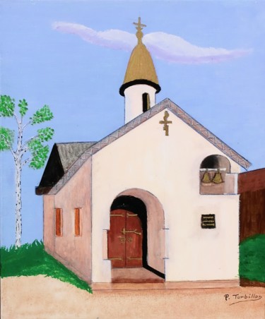 Painting titled "Chapelle moscovite" by Pierre Turbillon, Original Artwork, Acrylic