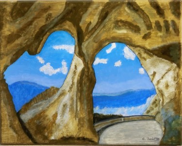 Schilderij getiteld "Gorges du Verdon" door Pierre Turbillon, Origineel Kunstwerk, Acryl