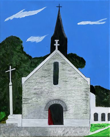Painting titled "Chapelle Saint-Pier…" by Pierre Turbillon, Original Artwork, Acrylic