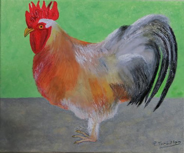 Peinture intitulée "Coq de Fréhel-Bourg" par Pierre Turbillon, Œuvre d'art originale, Acrylique