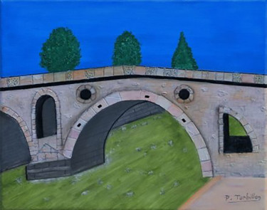 Peinture intitulée "Pont de Prizren" par Pierre Turbillon, Œuvre d'art originale, Acrylique