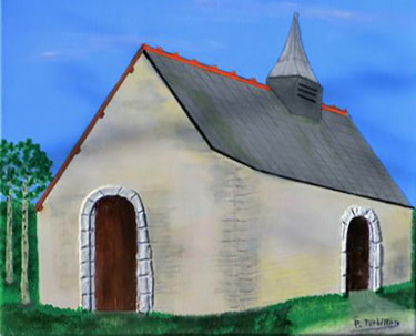 Painting titled "Chapelle Saint-Marc…" by Pierre Turbillon, Original Artwork, Acrylic