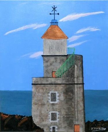 Painting titled "Phare du Cap Fréhel…" by Pierre Turbillon, Original Artwork, Acrylic