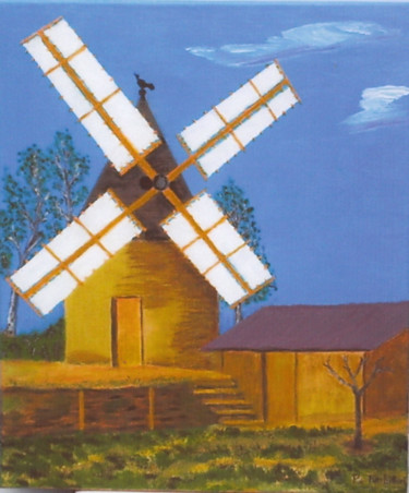 「Moulin de Forgas」というタイトルの絵画 Pierre Turbillonによって, オリジナルのアートワーク, アクリル