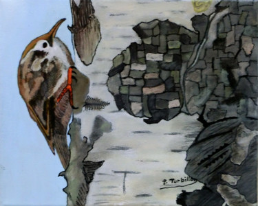 Peinture intitulée "Grimpereau des mura…" par Pierre Turbillon, Œuvre d'art originale