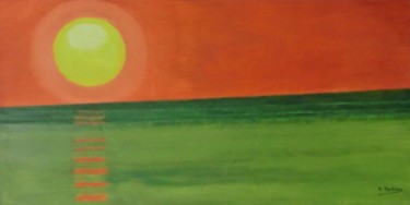 Peinture intitulée "Coucher de soleil" par Pierre Turbillon, Œuvre d'art originale, Huile