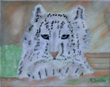 Painting titled "Tigre blanc" by Pierre Turbillon, Original Artwork, Acrylic