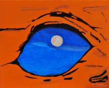 Painting titled "Oeil de Californie" by Pierre Turbillon, Original Artwork, Acrylic