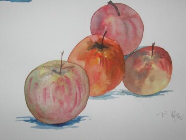 Peinture intitulée "Pommes (détail 3)" par Pierre Varési Pierre, Œuvre d'art originale