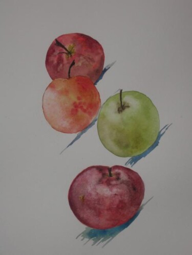 Peinture intitulée "Pommes (détail 4)" par Pierre Varési Pierre, Œuvre d'art originale