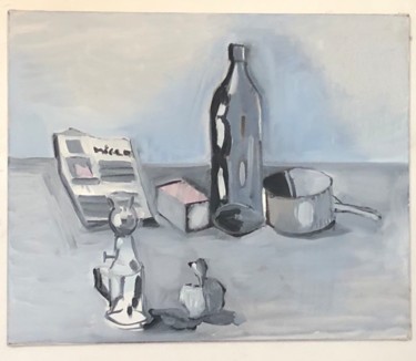 Peinture intitulée "Nature morte, boute…" par Pierre Vassal, Œuvre d'art originale, Huile Monté sur Châssis en bois