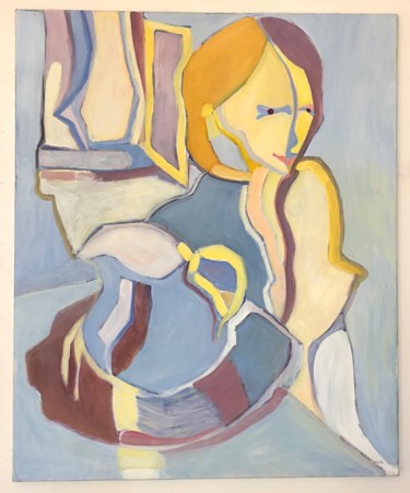 Peinture intitulée "Femme devant fenêtr…" par Pierre Vassal, Œuvre d'art originale, Huile Monté sur Châssis en bois