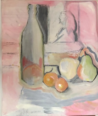 Painting titled "Nature morte : bout…" by Pierre Vassal, Original Artwork, Oil Mounted on Cardboard