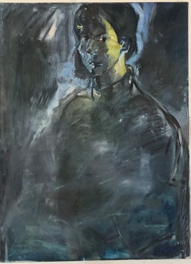 Pittura intitolato "Autoportrait 2 Pier…" da Pierre Vassal, Opera d'arte originale, Olio Montato su Telaio per barella in le…