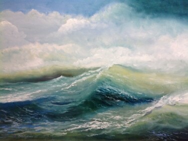 Peinture intitulée "La mer" par Pierre Vastchenko, Œuvre d'art originale, Huile
