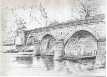Drawing titled "Bourg-Charente" by Pierre Vastchenko, Original Artwork, Graphite