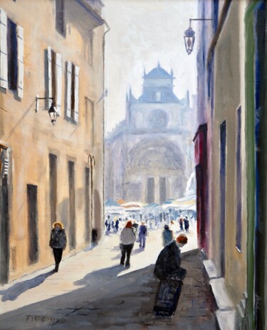 Pintura intitulada "La rue Fondespan à…" por Pierre Vastchenko, Obras de arte originais, Óleo