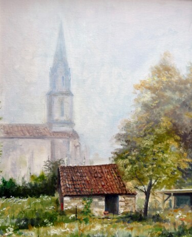 Ζωγραφική με τίτλο "L'église de Lignan…" από Pierre Vastchenko, Αυθεντικά έργα τέχνης, Λάδι