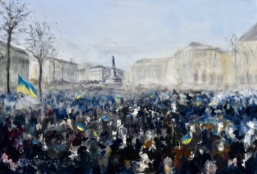 绘画 标题为“Place de la Républi…” 由Pierre Vastchenko, 原创艺术品, 油