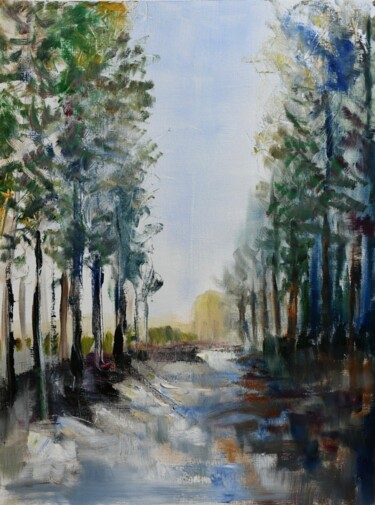 Schilderij getiteld "Le chemin" door Pierre Vastchenko, Origineel Kunstwerk, Olie