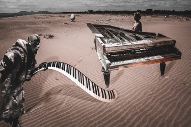 Fotografie mit dem Titel "le facteur de piano" von Pierre Wurtz, Original-Kunstwerk, Digitale Fotografie Auf Aluminium monti…