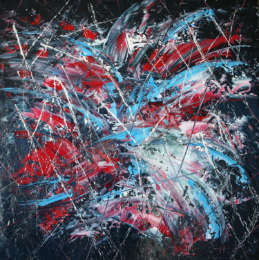 Painting titled "Allegro con fuoco" by Pierre-Yves Guitton, Original Artwork, Acrylic Mounted on Wood Stretcher frame