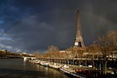 Photographie intitulée "Tour Eiffel, hiver" par Pierre-Yves Rospabé, Œuvre d'art originale, Photographie numérique