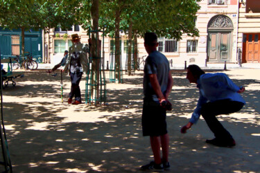 Photography titled "La Pétanque, Place…" by Pierre-Yves Rospabé, Original Artwork, Non Manipulated Photography