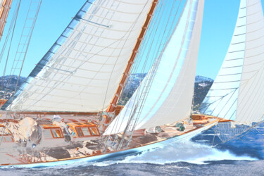 Photographie intitulée "Yacht classique "NA…" par Pierre-Yves Rospabé, Œuvre d'art originale, Photographie numérique
