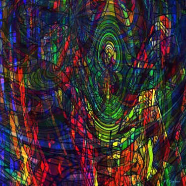 Digitale Kunst mit dem Titel "DYNACUBE" von Pierre Corbu, Original-Kunstwerk, Digitale Malerei