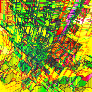 Цифровое искусство под названием "DAZZLING CITY" - Pierre Corbu, Подлинное произведение искусства, Цифровая живопись