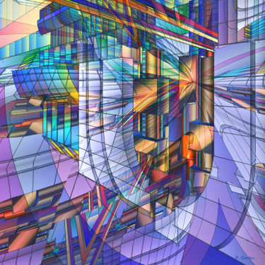 Digitale Kunst mit dem Titel "STRANGE DOORS" von Pierre Corbu, Original-Kunstwerk, Digitale Malerei