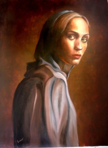 Peinture intitulée "vierge gise" par Pierre Coudour, Œuvre d'art originale, Huile