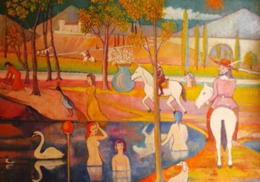 Painting titled "La Fête" by Pierre Dalmas, Original Artwork