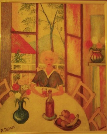 Peinture intitulée "Le Goûter" par Pierre Dalmas, Œuvre d'art originale