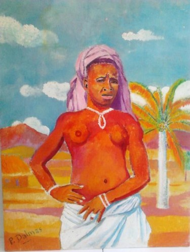 Peinture intitulée "Jeune fille Ouemenou" par Pierre Dalmas, Œuvre d'art originale