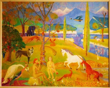 Peinture intitulée "Paradis Terrestre" par Pierre Dalmas, Œuvre d'art originale
