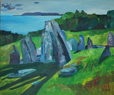 Painting titled "Cairn Holy I" by Pierre Deligniere, Original Artwork