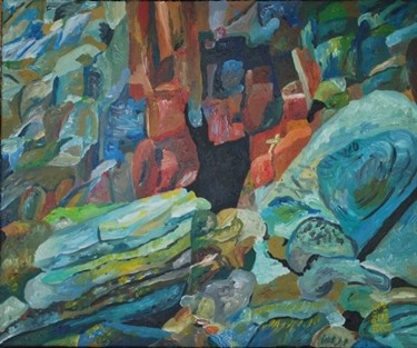 Peinture intitulée "St Ninian Cave II" par Pierre Deligniere, Œuvre d'art originale, Acrylique