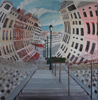 Pintura titulada "Montmartre" por Pierre Fénié, Obra de arte original, Oleo