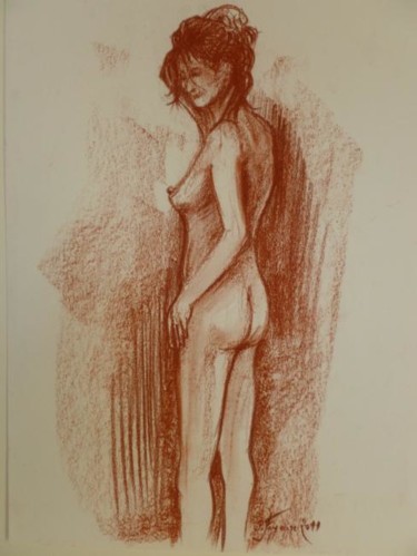 Peinture intitulée "Main sur le chignon" par Pierre Feyeux, Œuvre d'art originale, Huile