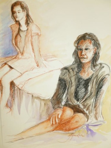 Peinture intitulée "Poses habillées" par Pierre Feyeux, Œuvre d'art originale, Huile