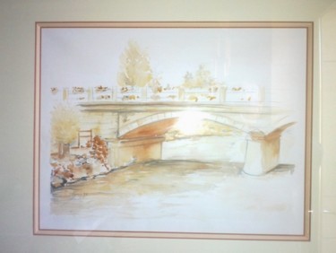 Painting titled "Pont de la Reyssouz…" by Pierre Feyeux, Original Artwork, Oil