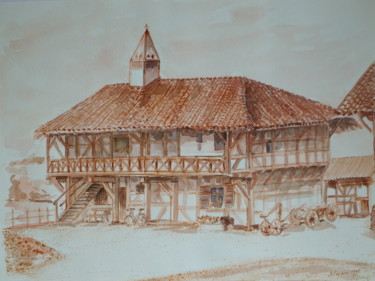 Drawing titled "Ferme Bressane à Co…" by Pierre Feyeux, Original Artwork, Other