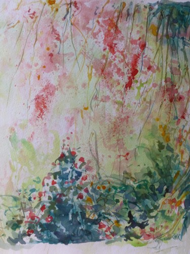 Peinture intitulée "Printemps rose" par Pierre Feyeux, Œuvre d'art originale, Aquarelle