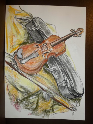 Peinture intitulée "Le violon" par Pierre Feyeux, Œuvre d'art originale, Huile