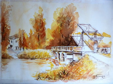 Painting titled "loisy-71-aquarelle-…" by Pierre Feyeux, Original Artwork, Watercolor