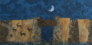 Pittura intitolato "Blue night" da Pierre Giusti, Opera d'arte originale, Olio