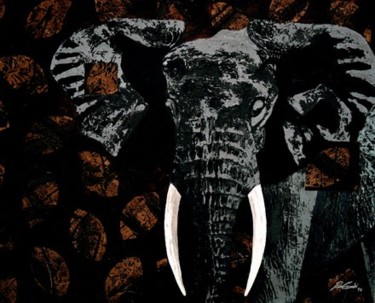 Painting titled "Elephant" by Pierre Giusti, Original Artwork